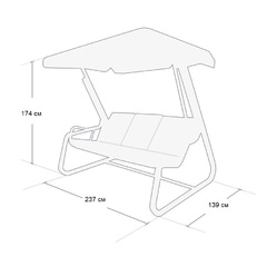 Размер №1 Садовые качели МИЛАН (Мерида) ПРЕМИУМ Антрацит